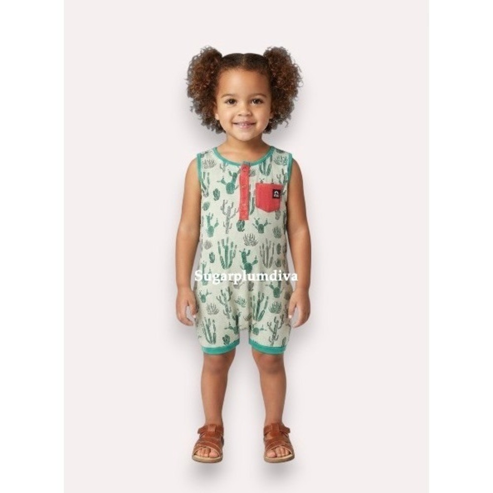 RAGS to Raches Southwest Cactus Sleeveless Romper 3/4T Toddler Unisex